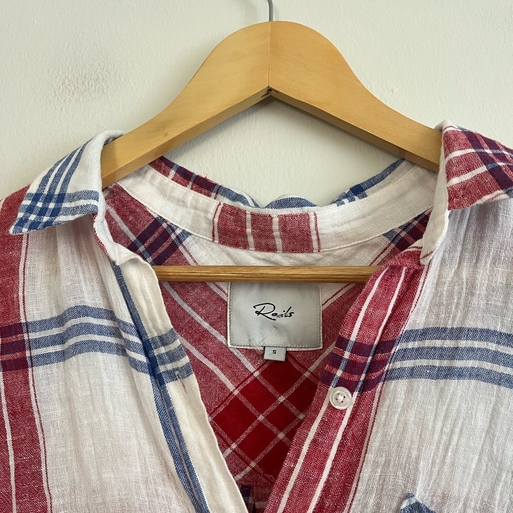 Rails Red White and Blue Plaid Short Sleeve Button Down - Picture 5 of 6